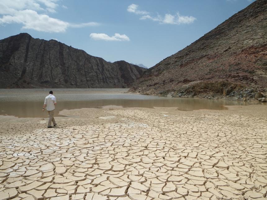 Dr. Milewski at a "Dry Lake" in the Sinai Peninsula, Egypt