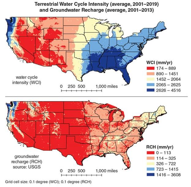 The intensification of the water cycle, brought on by an increase in precipitation across the United States, can have counterintuitive local effects, including drought.